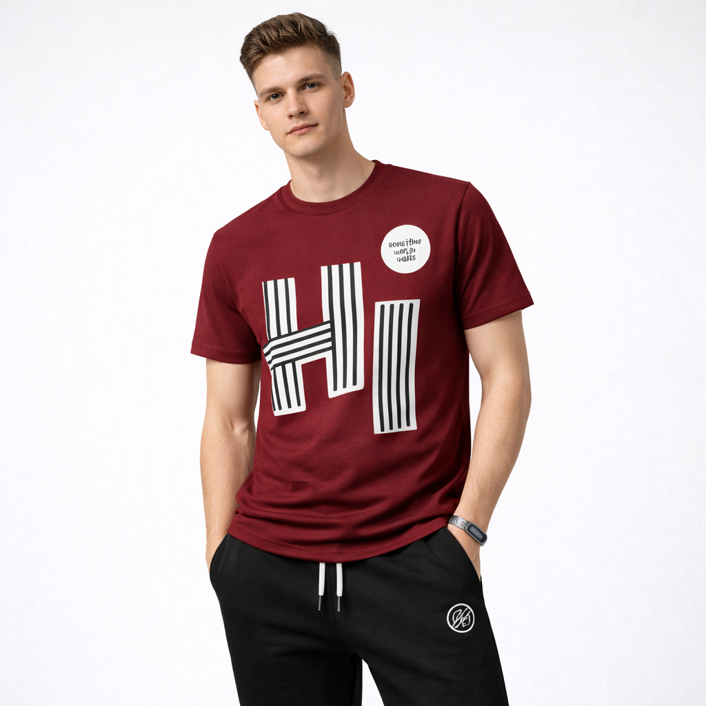 Men's Dri Fit Printed Track Suit Maroon For Men