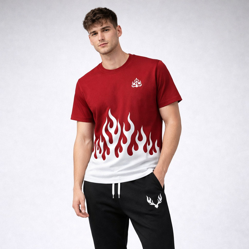 Men's Printed Maroon Polyester Track Suit For Men